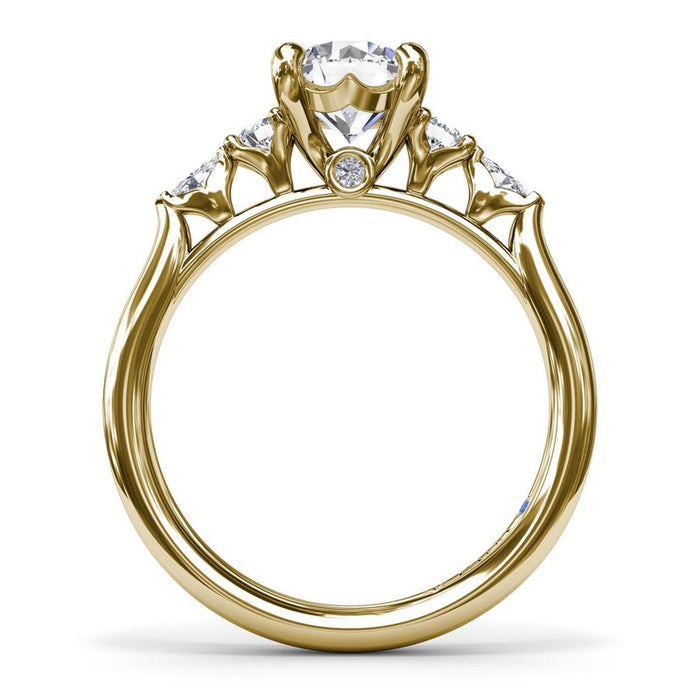 Round and Marquise Diamond Accent Engagement Ring Setting