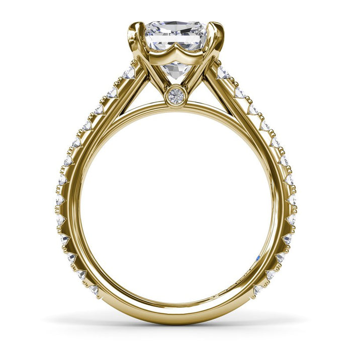 Graduated Diamond Cathedral Shank Engagement Ring Setting