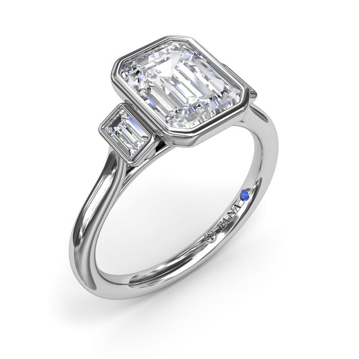 Three-Stone Bezel Engagement Ring Setting