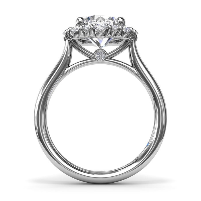 Floral Halo Engagement Ring Setting