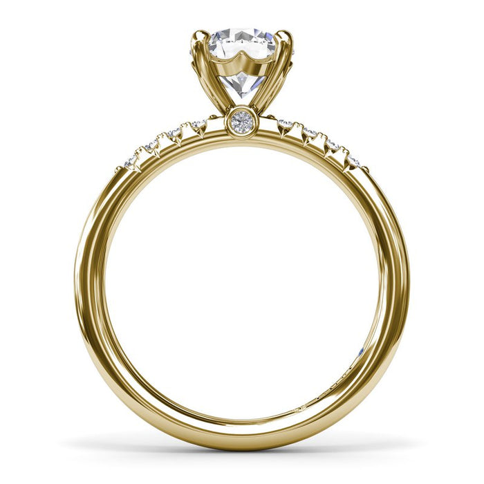Quarter Diamond Shank Engagement Ring Setting