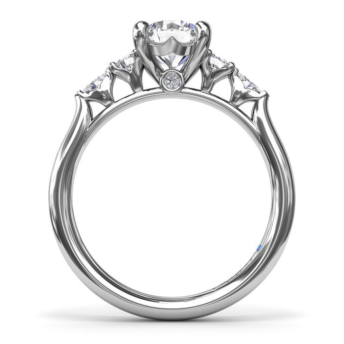 Round and Marquise Diamond Accent Engagement Ring Setting