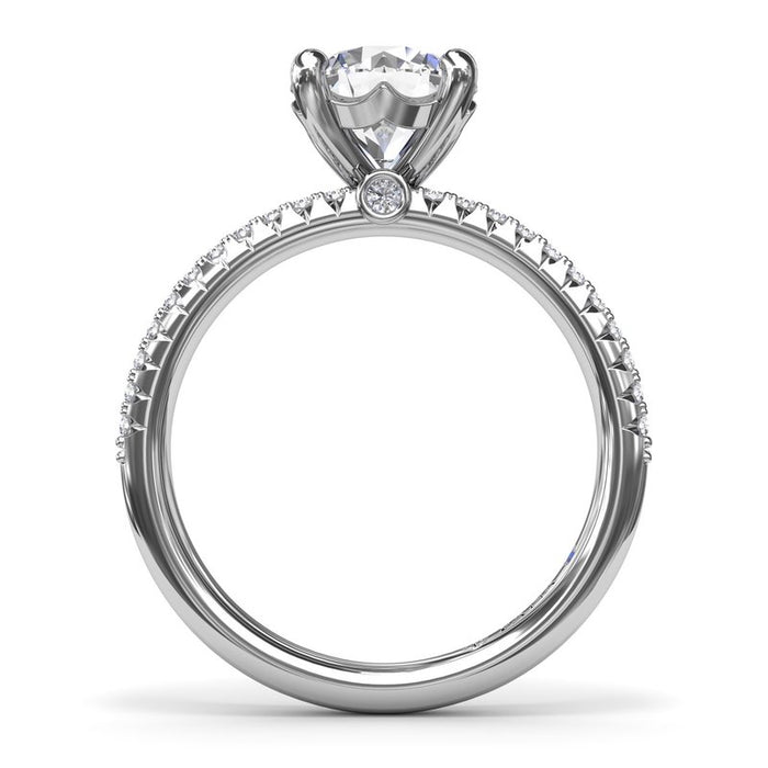 Double Row Pavé Shank Engagement Ring Setting