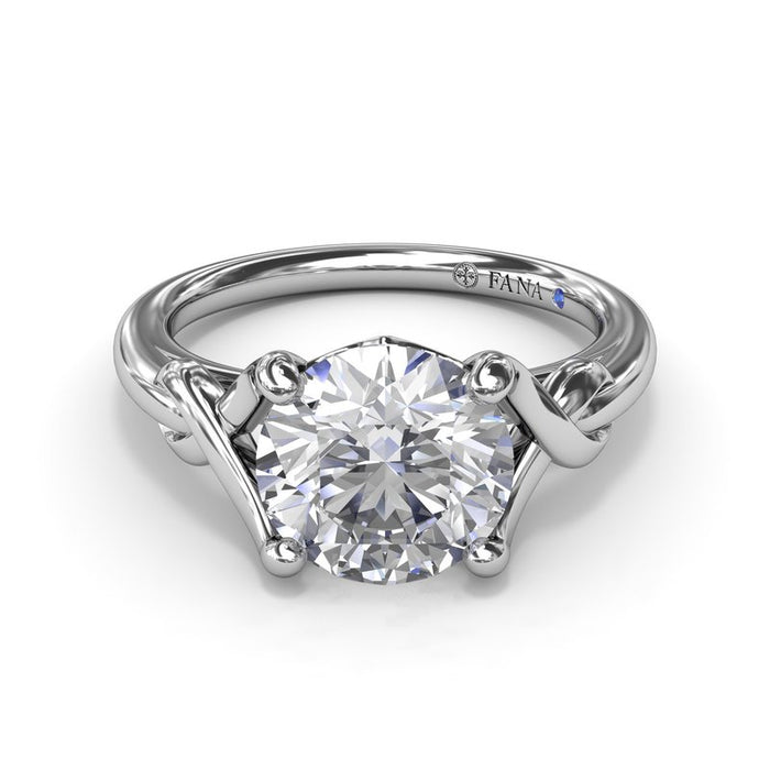 Smooth Love Knot Engagement Ring Setting