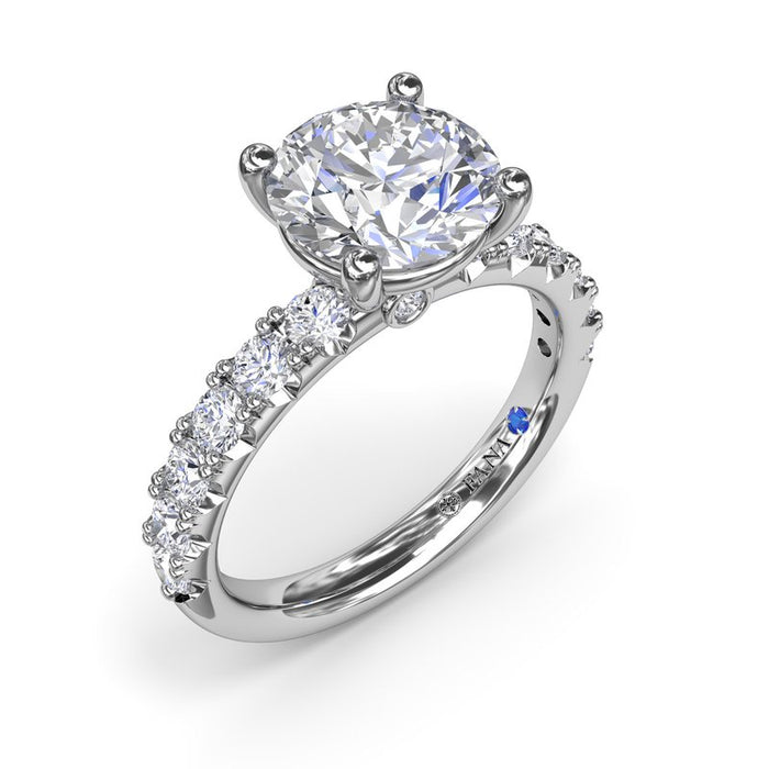 Double-Prong Diamond Shank Engagement Ring Setting