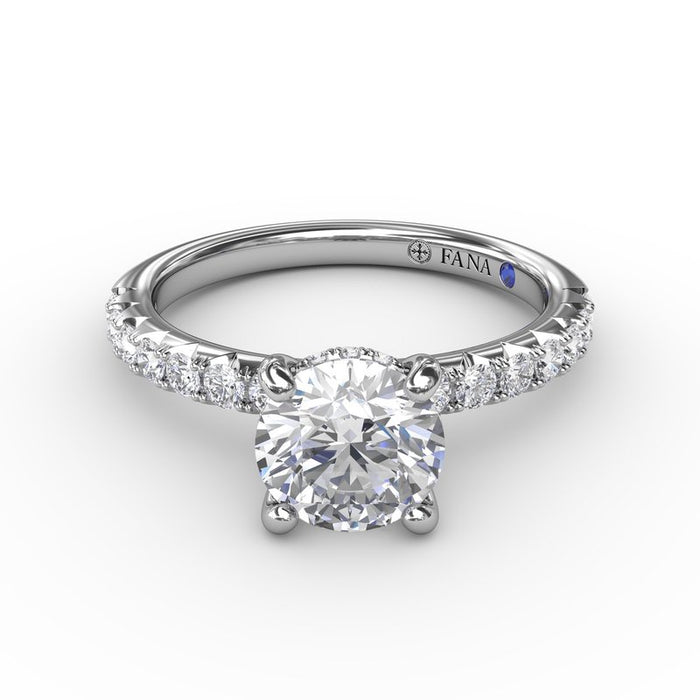 Diamond Shank with Hidden Halo Engagement Ring Setting