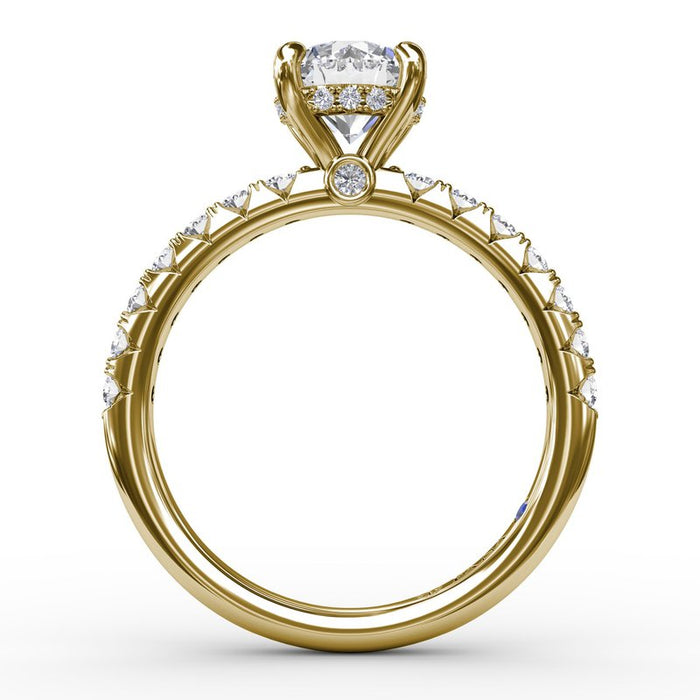 Diamond Shank with Hidden Halo Engagement Ring Setting