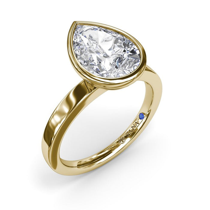 Bezel-Set Pear-Shape Engagement Ring Setting