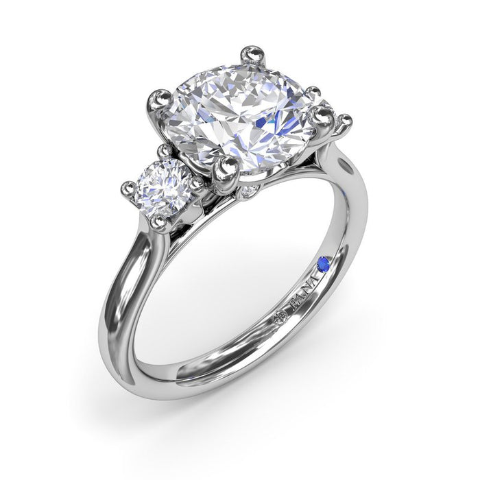 Three-Stone Round Engagement Ring Setting