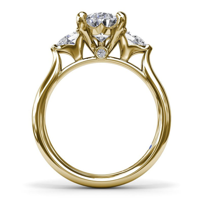 Three-Stone Pear-Shape Engagement Ring Setting