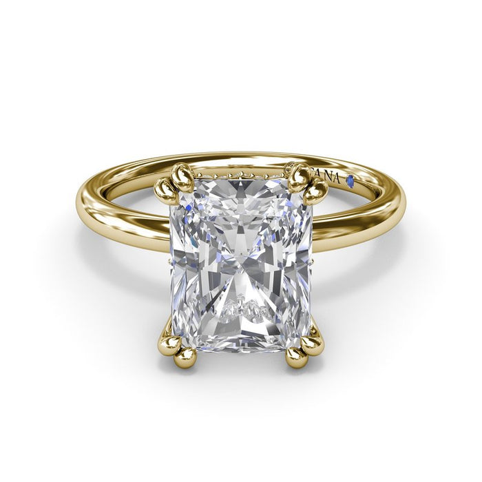 Radiant Solitaire with Hidden Halo Engagement Ring Setting