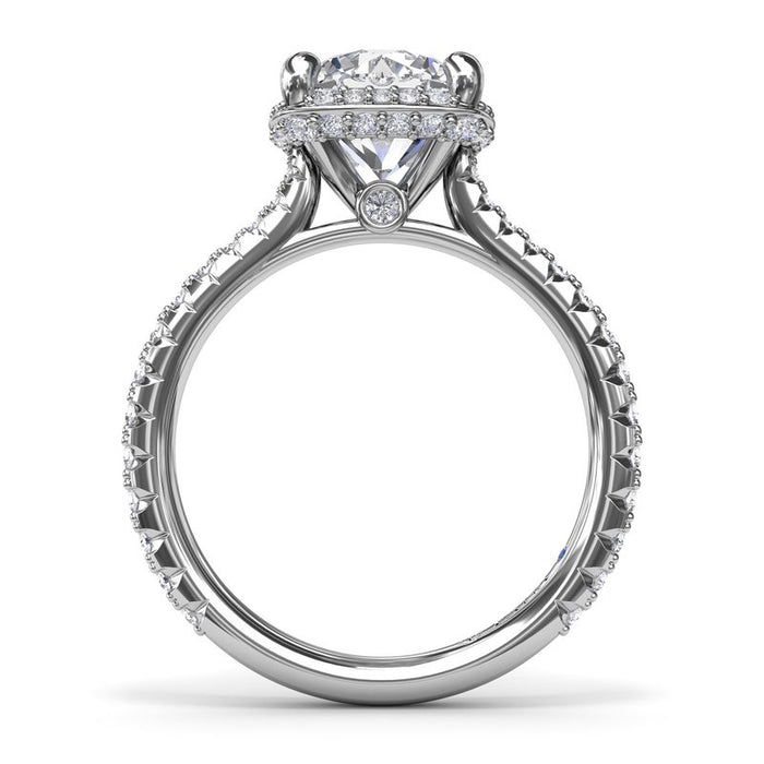 Cushion-Shaped Halo with Hidden Halo Engagement Ring Setting