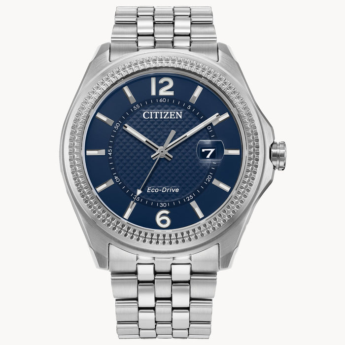 Citizen Gent's Corso Eco Drive Ring Blue Dial and Stainless Steel Watch