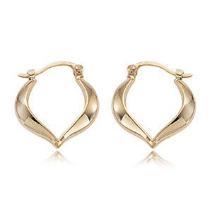 14K Yellow Gold Heart Shaped Hoop Earrings