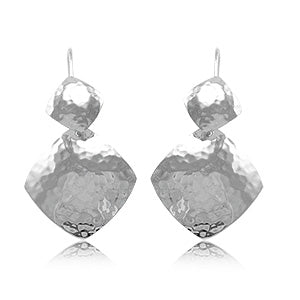 Sterling Silver Tapered Cushion Duo Earrings