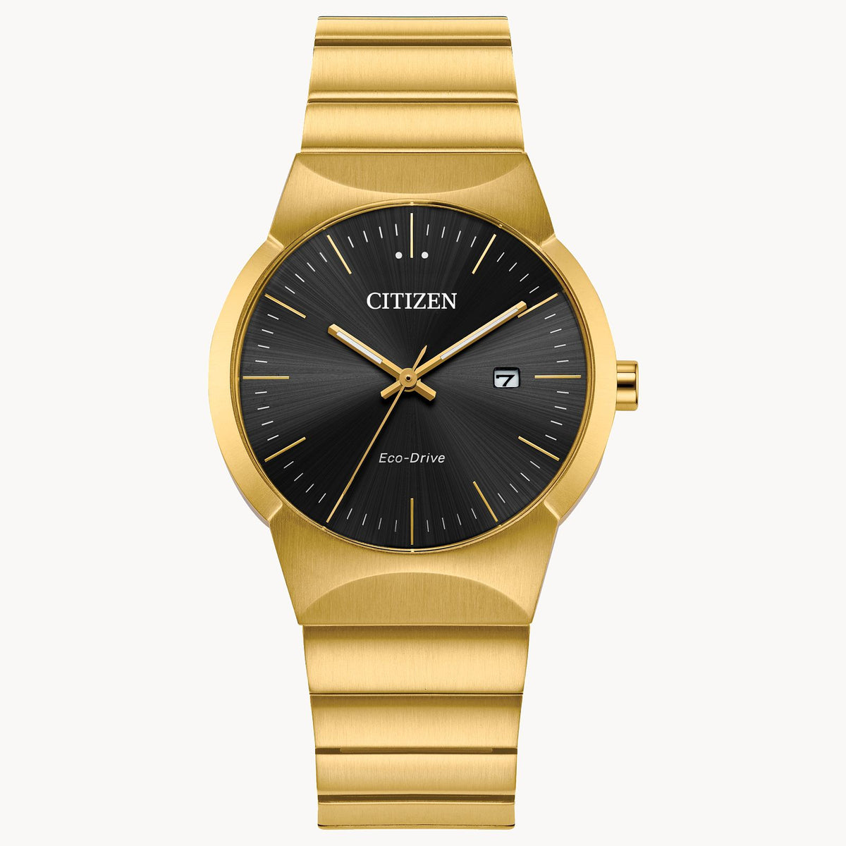 あきおDWE⑥ Citizen Axiom Eco-Drive Watch, Gold-Tone with Black Dial– Ephraim