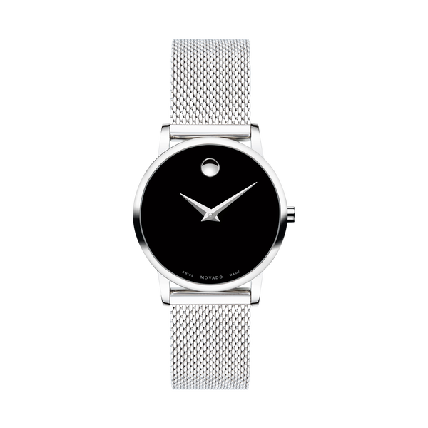 Movado Museum Classic Black Museum Dial and Stainless Steel Mesh Watch