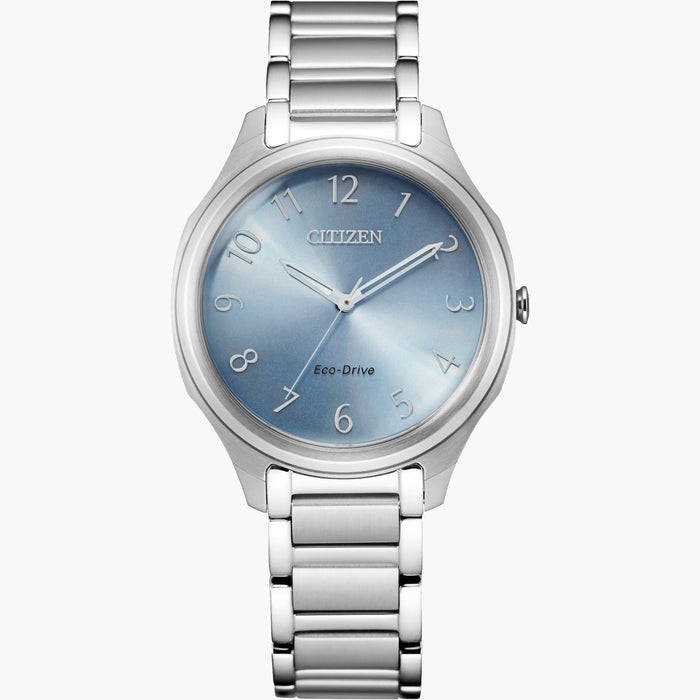 Citizen Ladies Drive Blue Dial Eco Drive Silver-Tone Stainless Steel Watch