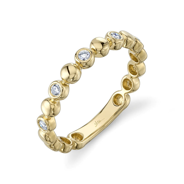 14k Yellow Gold and Bezel Set Diamond Ring