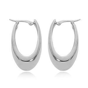 Sterling Silver Visor Hoop Earrings