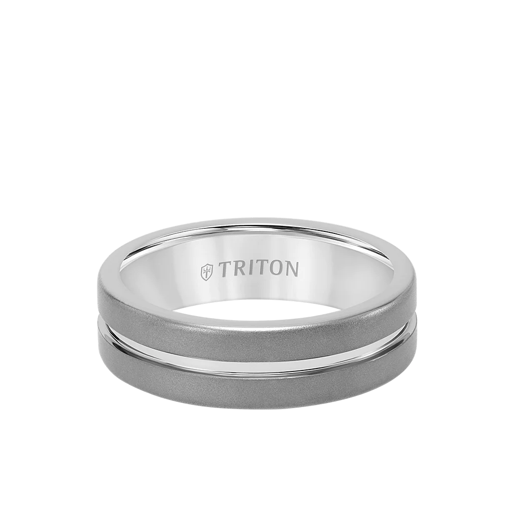 Triton Men's 7mm Tungsten Carbide Ring With Sandblast Finish Ephraim