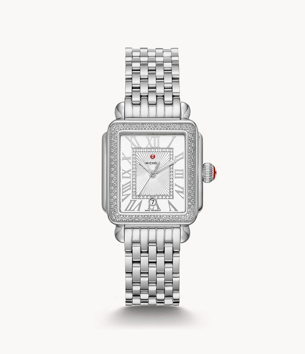 Michele Deco Madison Mid Diamond Silver Stainless Steel Watch