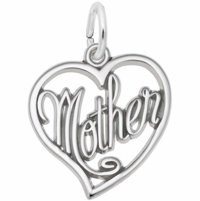 Rembrandt Sterling Silver Mother Heart Charm