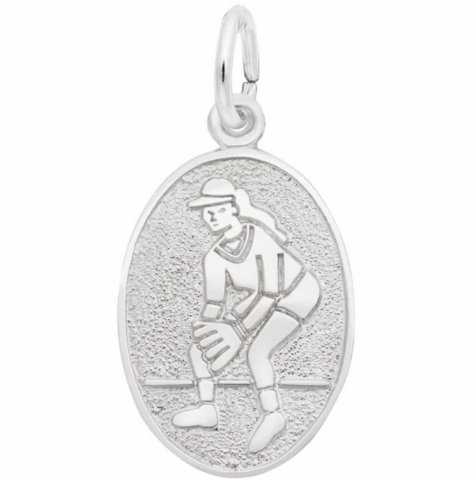 Rembrandt Sterling Silver Softball Charm