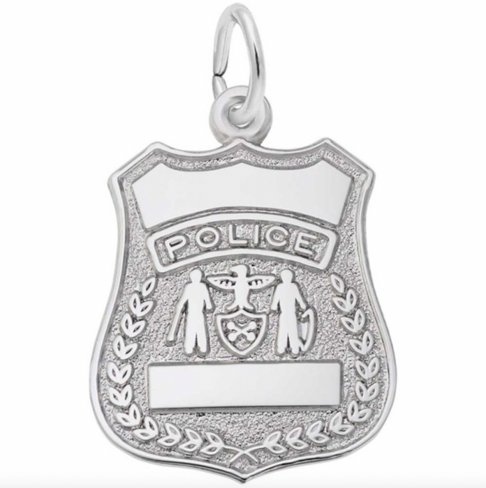 Rembrandt Sterling Silver Police Badge Charm