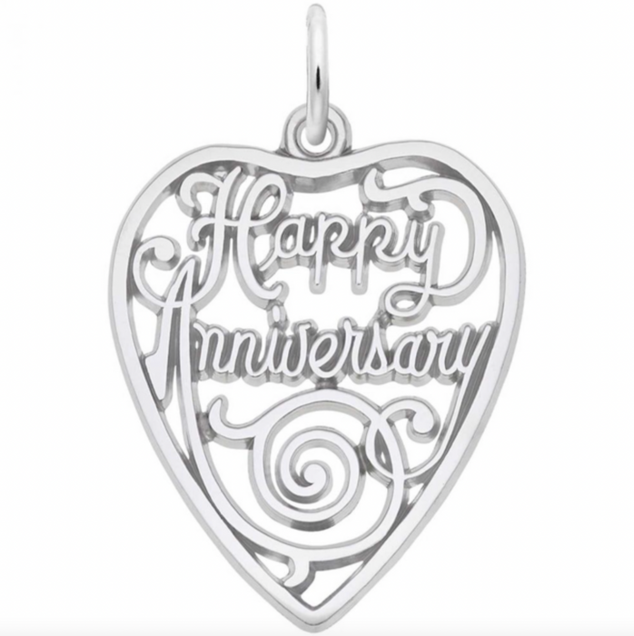 Rembrandt Sterling Silver Heart Anniversary Charm