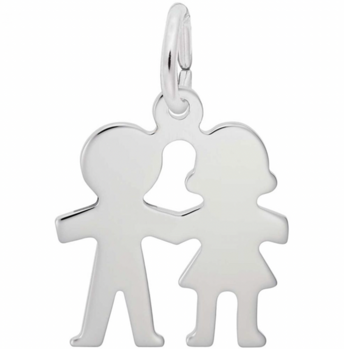 Rembrandt Sterling Silver Boy and Girl Charm