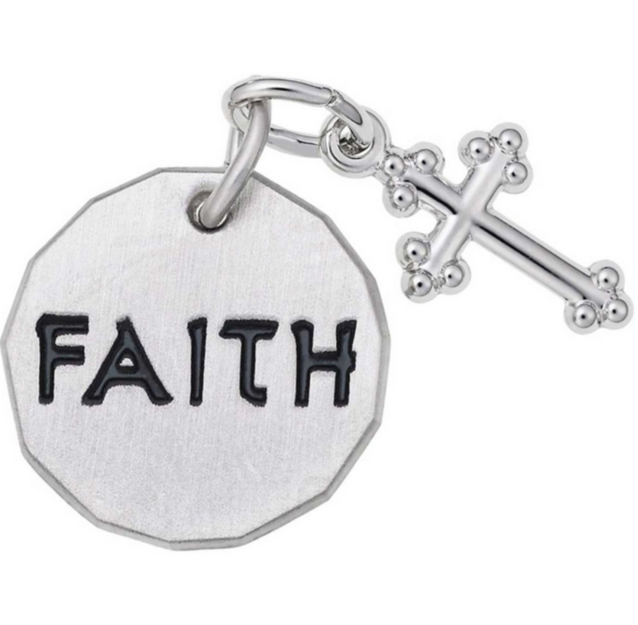 Rembrandt Sterling Silver Faith with Cross Charm