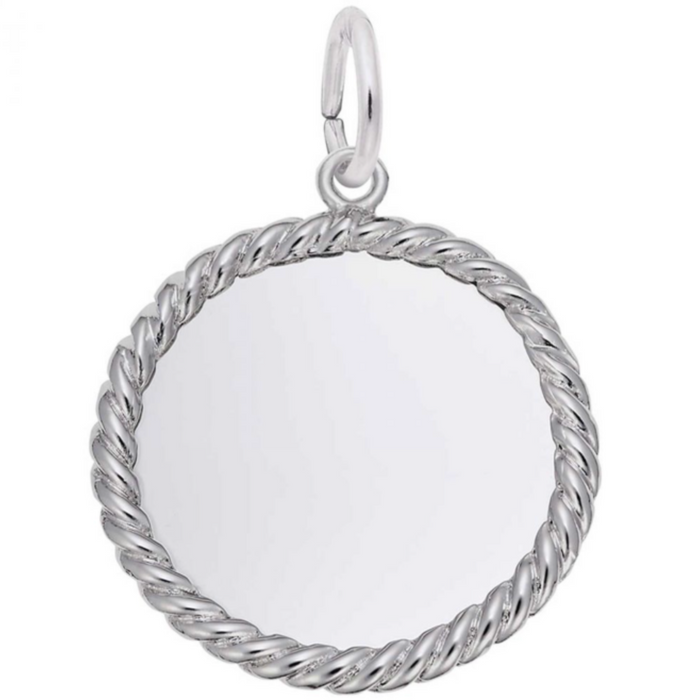 Rembrandt Sterling Silver Rope Disc Charm