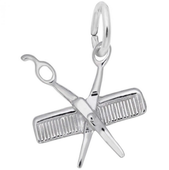 Rembrandt Sterling Silver Comb and Scissors Charm
