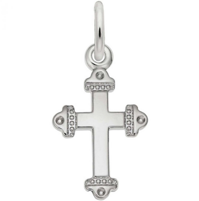 Rembrandt Sterling Silver Textured Cross Charm