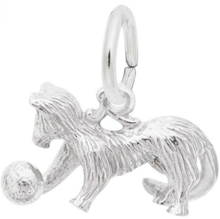 Rembrandt Sterling Silver Cat With Yarn Charm