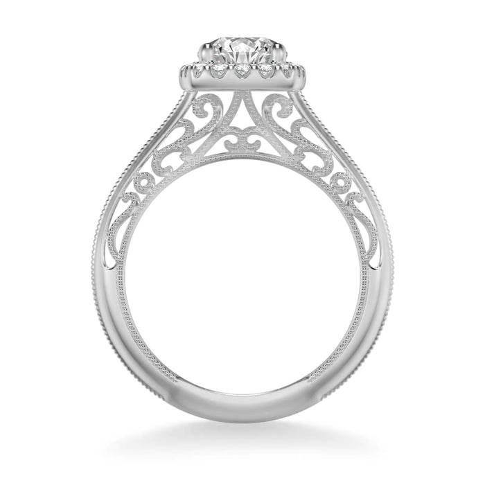 Art Carved Audriana Vintage Halo Engagement Ring Setting