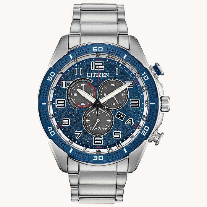 Citizen Gent's Eco Drive Blue Dial Stainless Steel Chronograph Watch