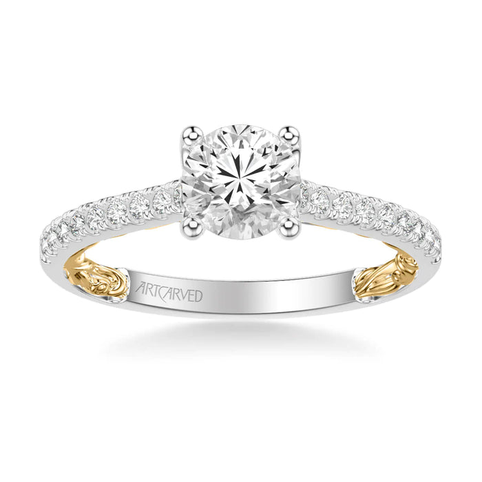 Art Carved Marta Classic Side Stone Diamond Engagement Ring