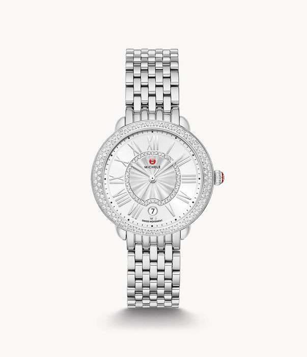 Michele Serein Mid Stainless Steel and Sunday Dial Diamond Watch