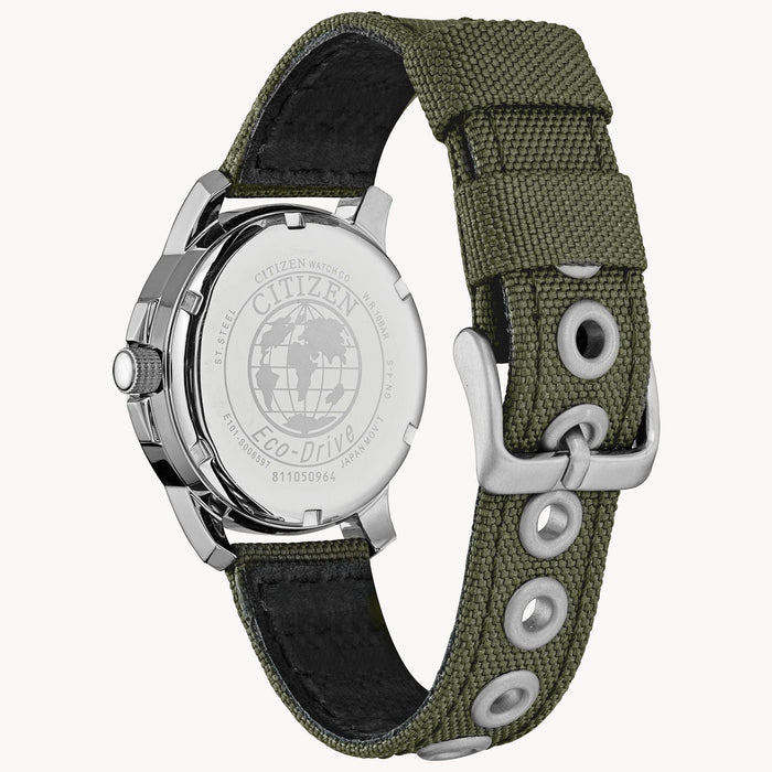 Citizen Gent's Eco-Drive Stainless Steel and Green Strap Watch