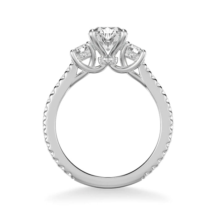 Art Carved Jill Classic Three Stone Engagement Ring Setting