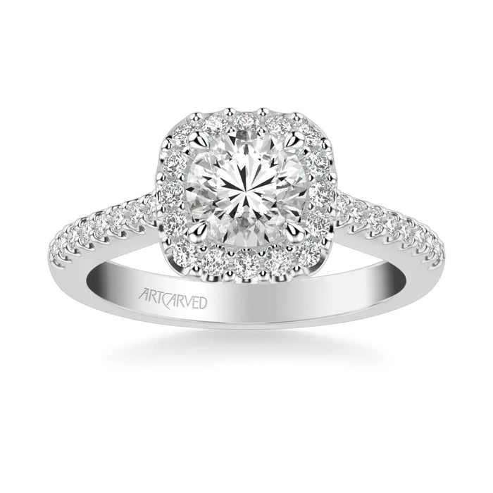 Art Carved Liv Classic Round Halo Engagement Ring Setting