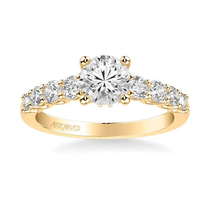 Art Carved Leandra Classic Side Stone Diamond Engagement Ring Setting