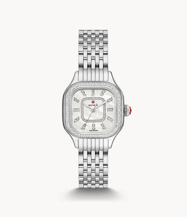 Michele Stainless Steel and Diamond Watch