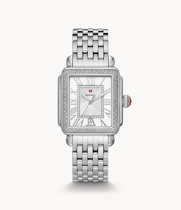 Michele Deco Madison Stainless Steel and Diamond Watch