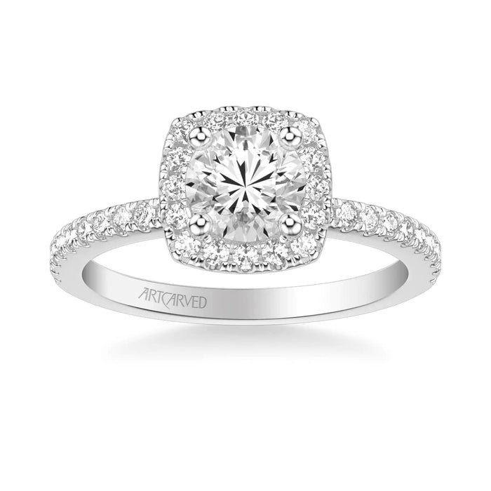 Art Carved Molly Classic Cushion Halo Engagement Ring Setting