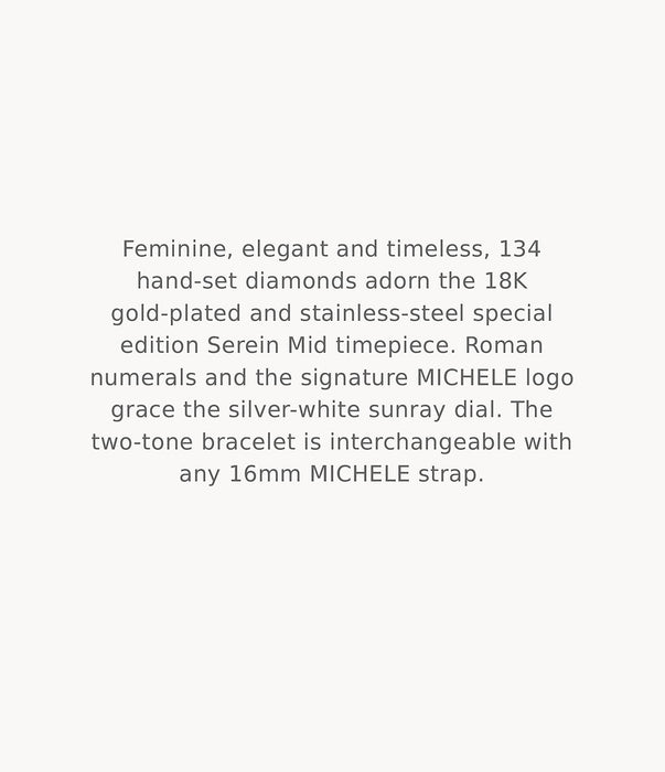 Michele Serein Mid Diamond Two-Tone and Diamond Stainless Steel Watch