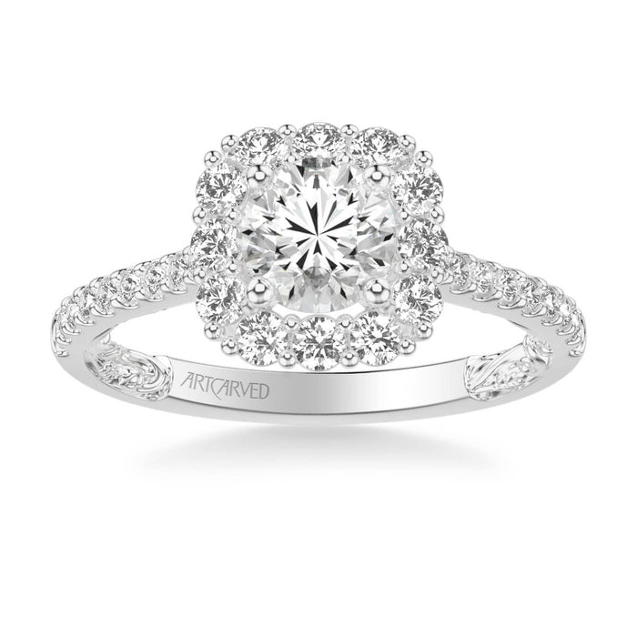 Art Carved Cherise Classic Halo Engagement Ring Setting
