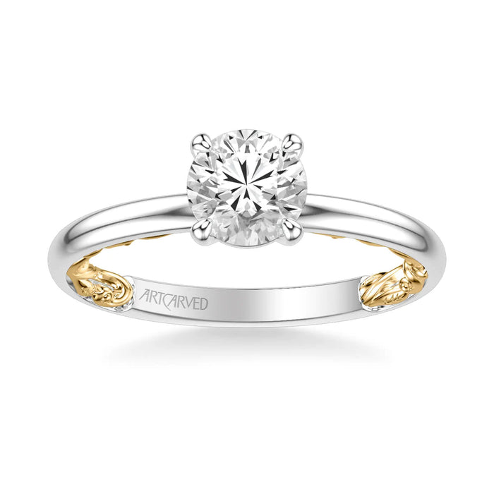 Art Carved Beryl Classic Solitaire Engagement Ring Setting